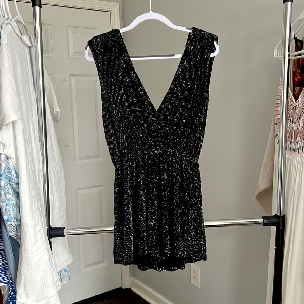 Black and silver sparkly romper - perfect for a night out! Side M
